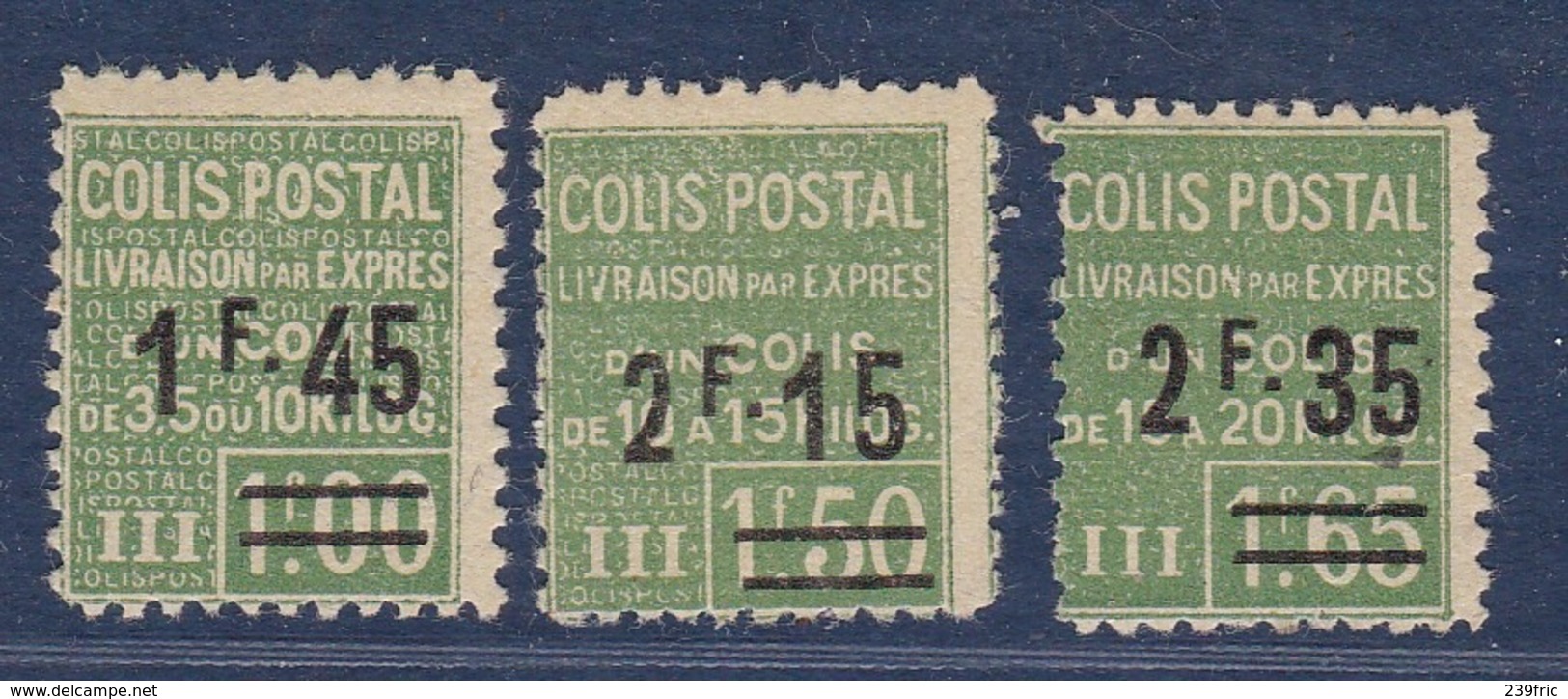 COLIS POSTAUX  YT92 A 94*  COTE YT 225E - Neufs