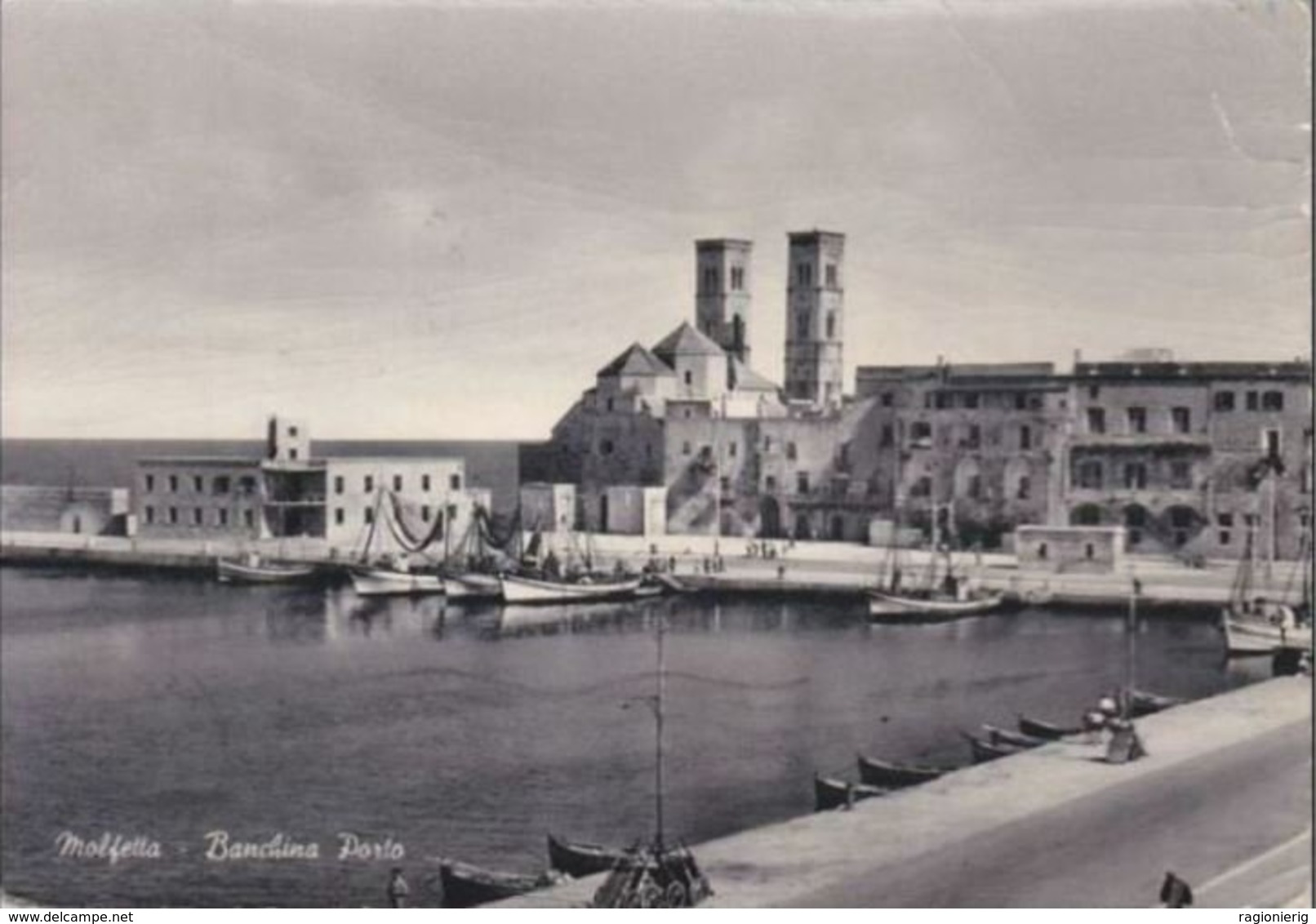 BARI - Molfetta - Banchina Del Porto Con Pescherecci - 1958 - DIFETTI - Molfetta
