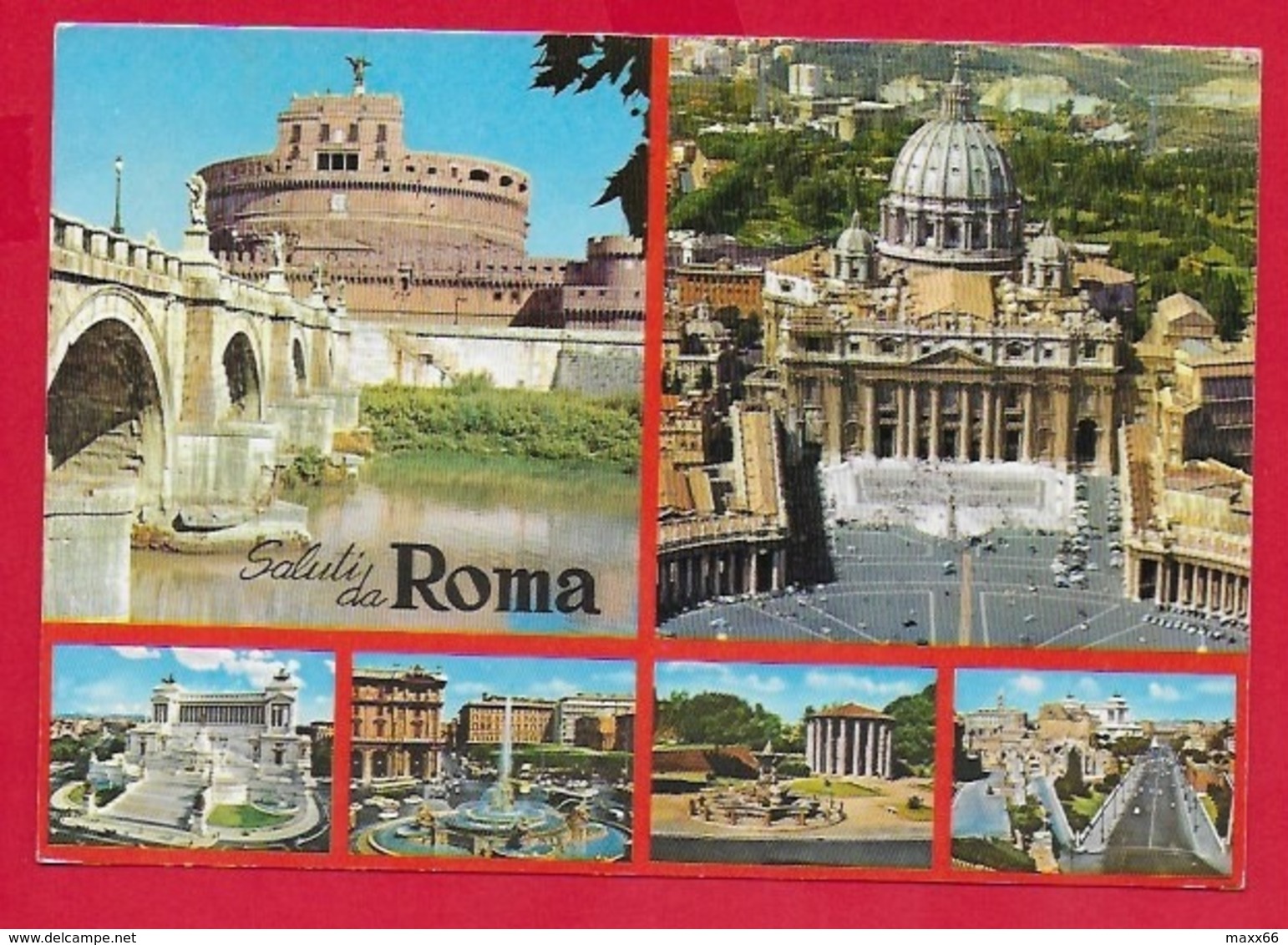 CARTOLINA VG ITALIA - Saluti Da ROMA - Vedutine Multivue - 10 X 15 - 1972 AMB. ROMA TRIESTE - Gruss Aus.../ Gruesse Aus...