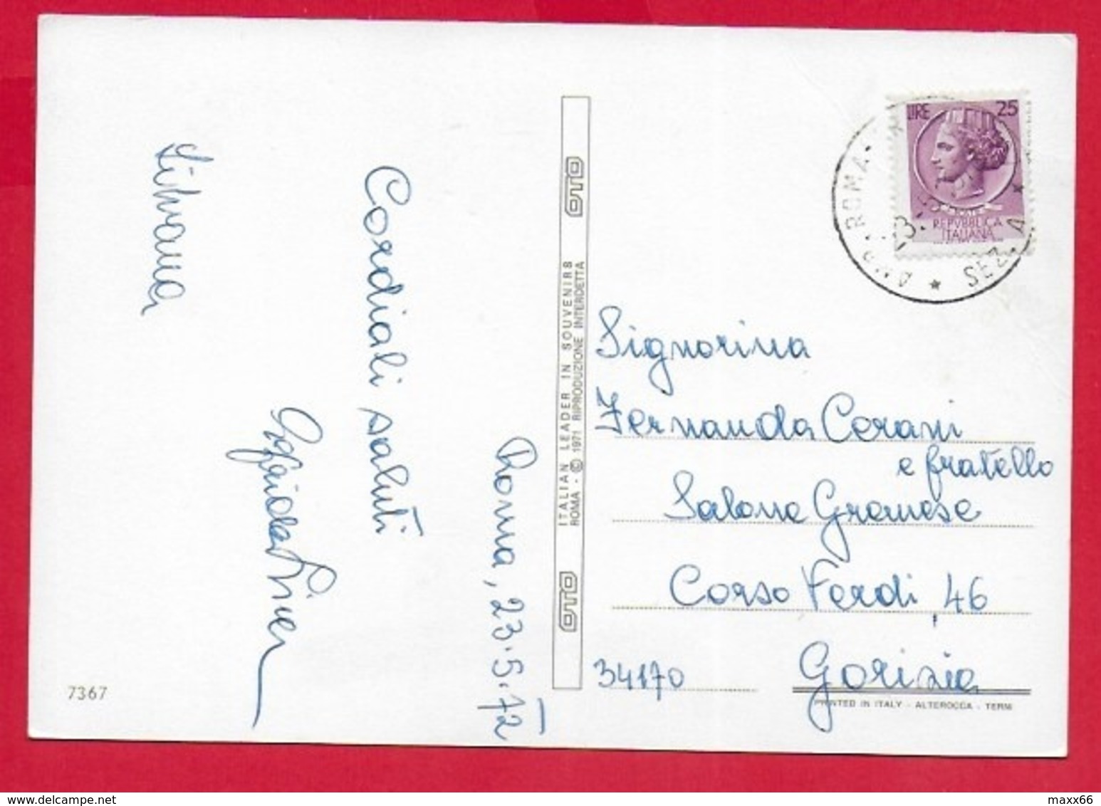 CARTOLINA VG ITALIA - Saluti Da ROMA - Vedutine Multivue - 10 X 15 - 1972 AMB. ROMA TRIESTE - Saluti Da.../ Gruss Aus...