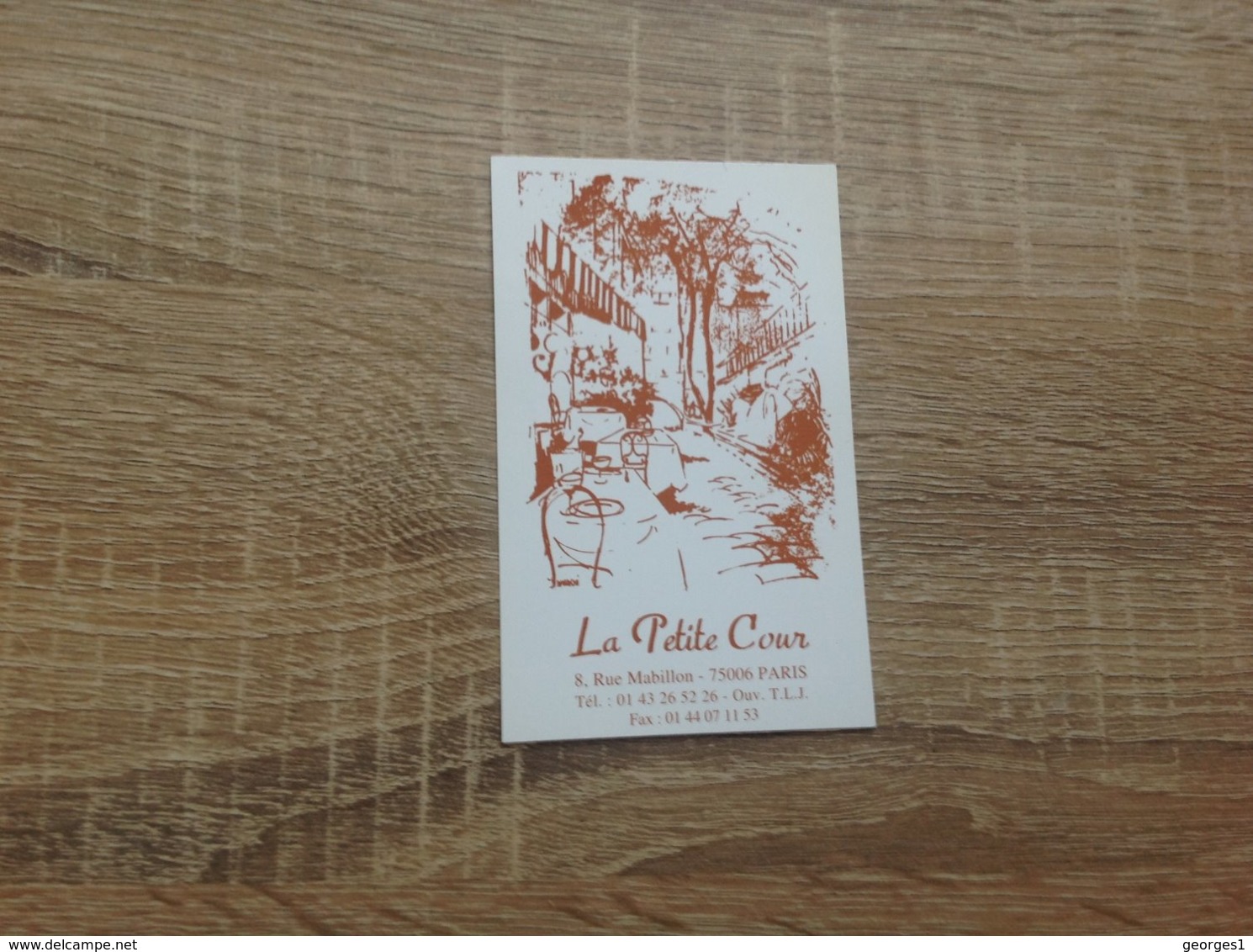 Carte De Visite De Restaurant   La Petite Cour  Paris 6eme - Cartes De Visite