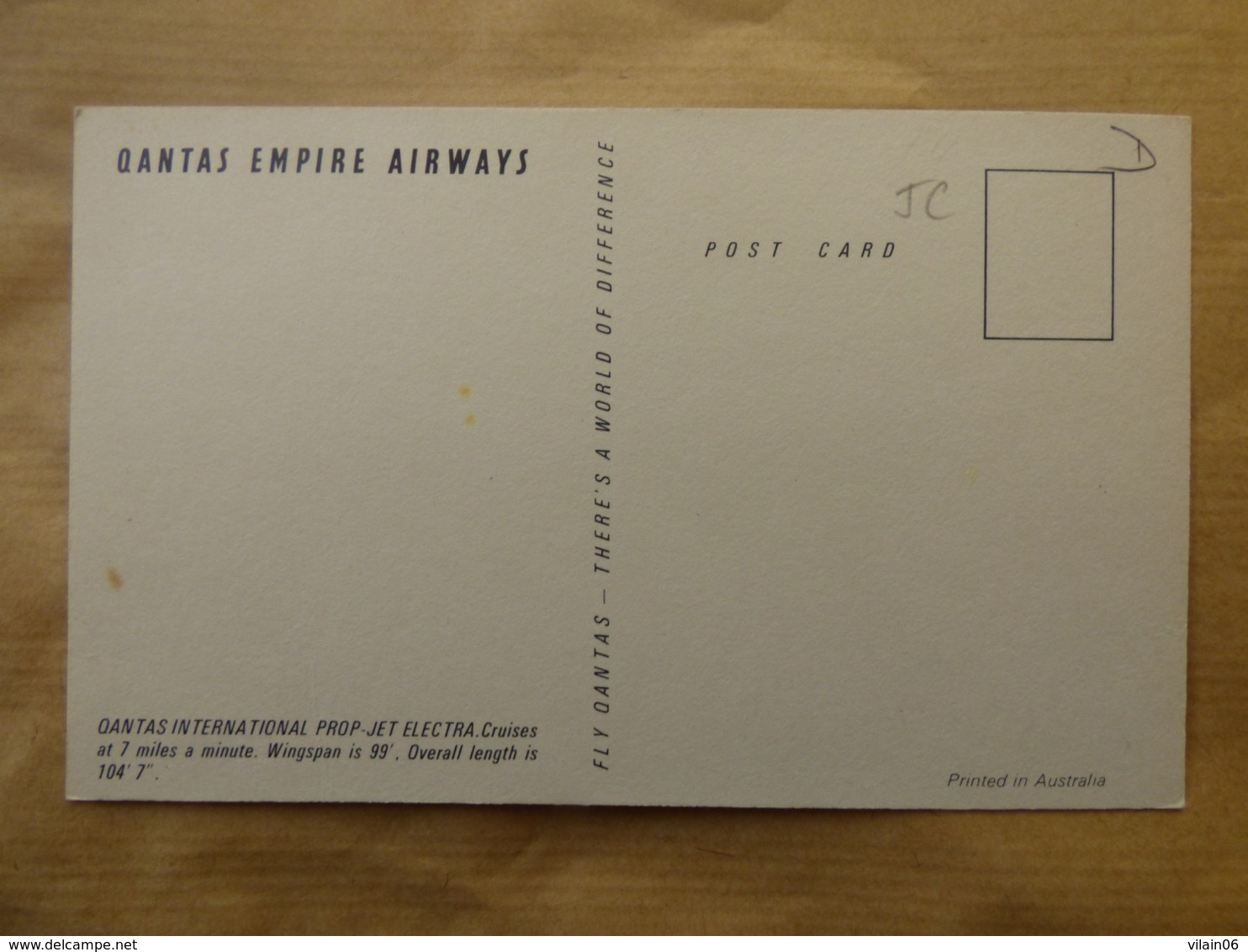 QANTAS  EMPIRE AIRWAYS   ELECTRA    AIRLINES ISSUE / CARTE COMPAGNIE - 1946-....: Ere Moderne