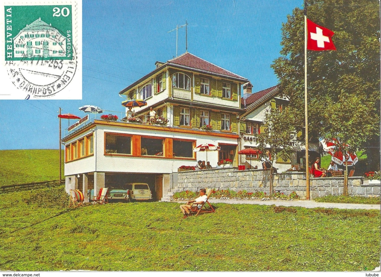 Schwende - Gasthaus Pension Frohe Aussicht  (Bahnstempel)          1971 - Schwende