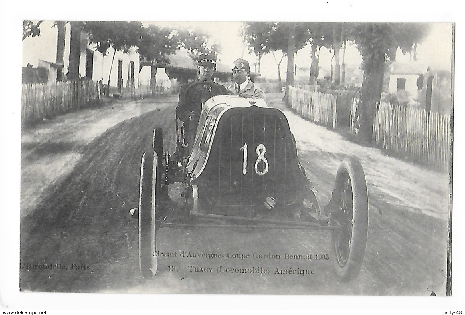 Circuit D'Auvergne - La Coupe GORDON-BENETT 1905  - TRACY (Locomobile) Amérique  -  L 1 - Autres & Non Classés