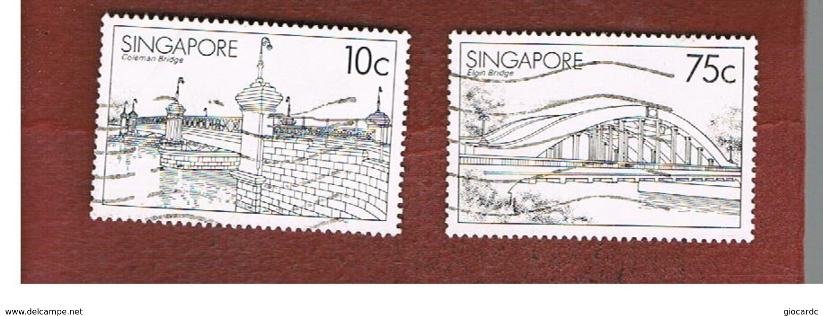 SINGAPORE   -  SG 487.489  -    1985  BRIDGES -  USED ° - Singapore (1959-...)