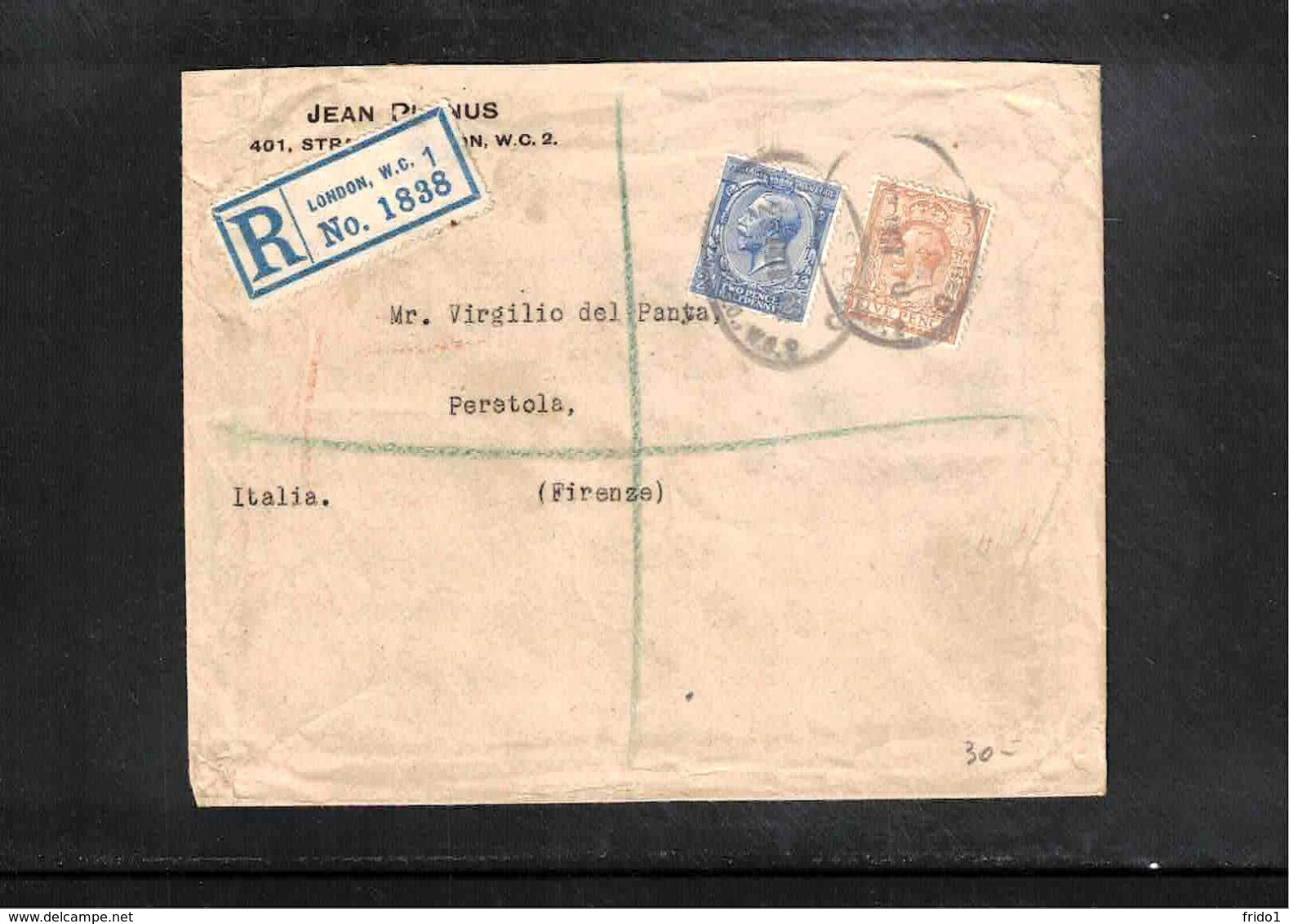 Great Britain 1919 Interesting Registered Letter - Briefe U. Dokumente