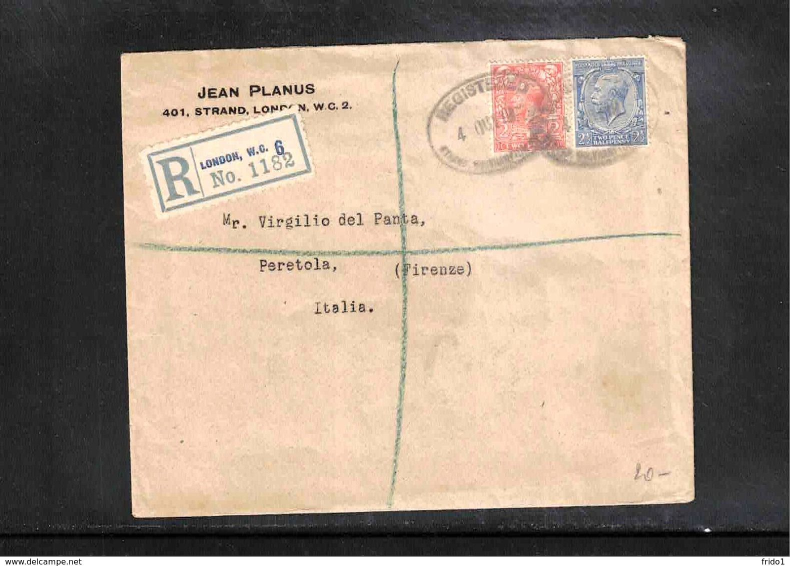 Great Britain 1919 Interesting Registered Letter - Briefe U. Dokumente