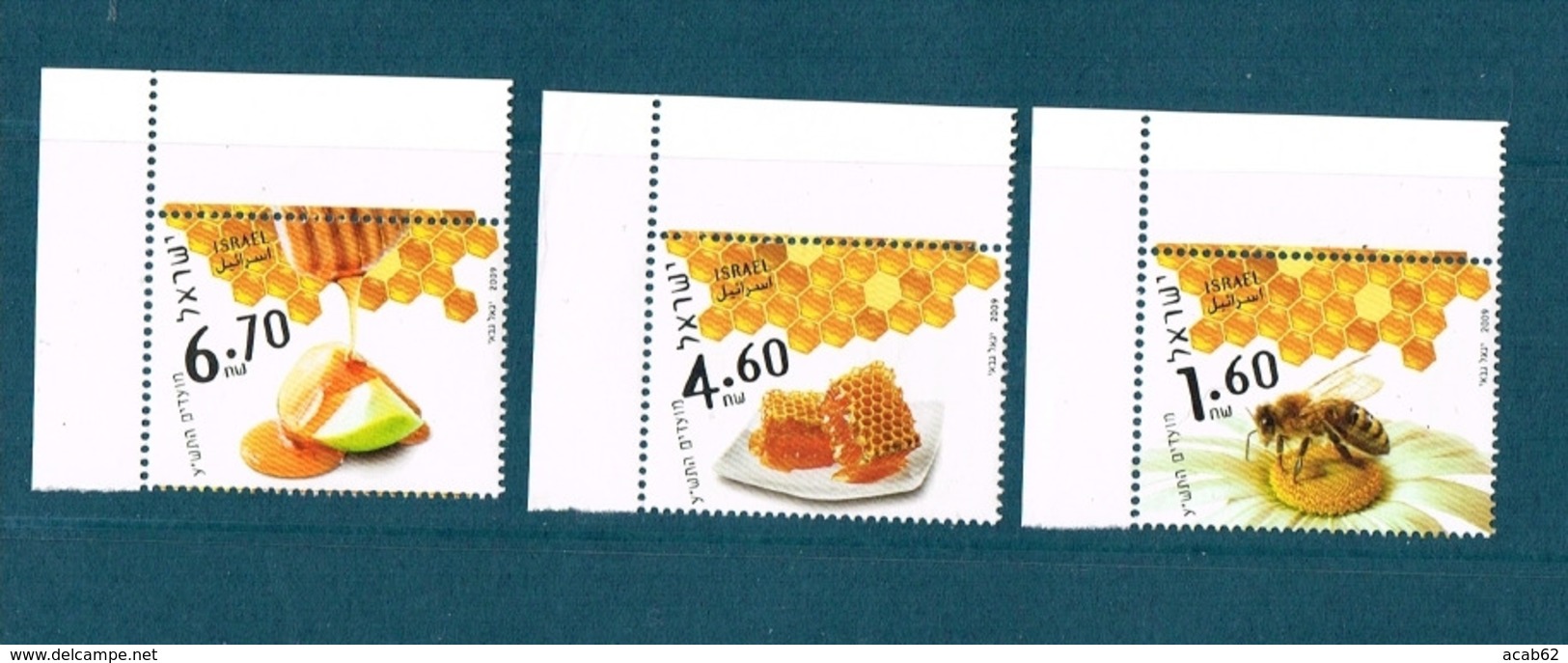 Israël. Lot De 3 Timbres Abeilles, Miel. - Abeilles