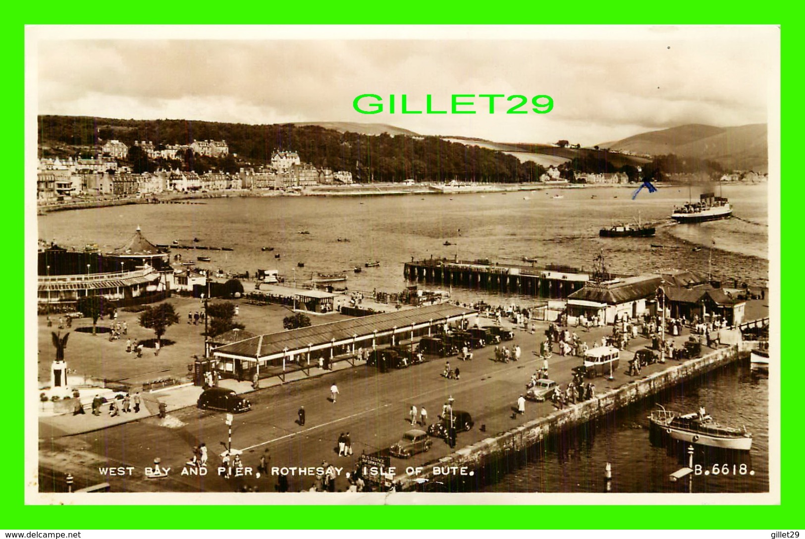 ROTHESAY, SCOTLAND - ISLE OF BUTE, WEST BAY AND PIER - ANIMATED - TRAVEL IN 1955 - VALENTINE'S SONS LTD - - Bute