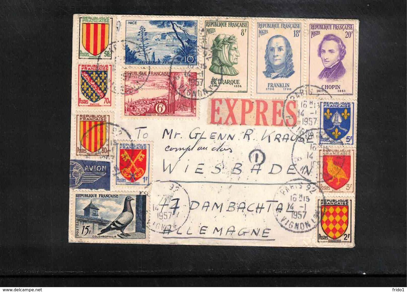 France 1957 Interesting Express Letter - Briefe U. Dokumente