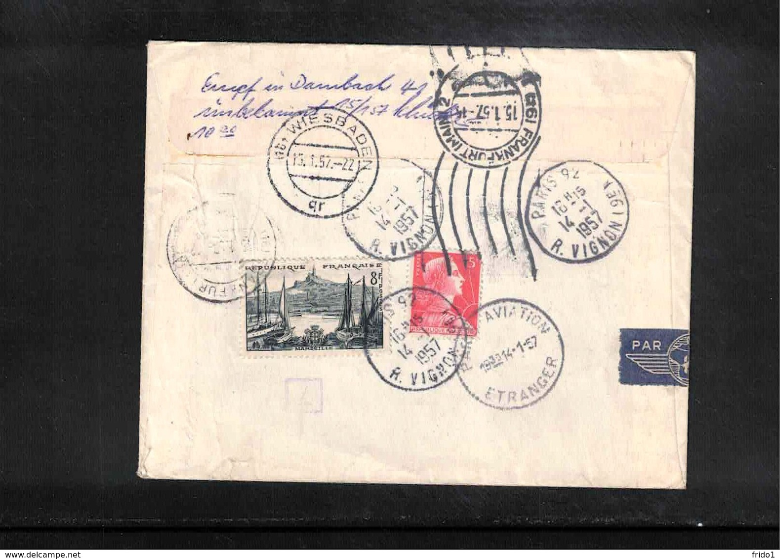 France 1957 Interesting Express Letter - Briefe U. Dokumente