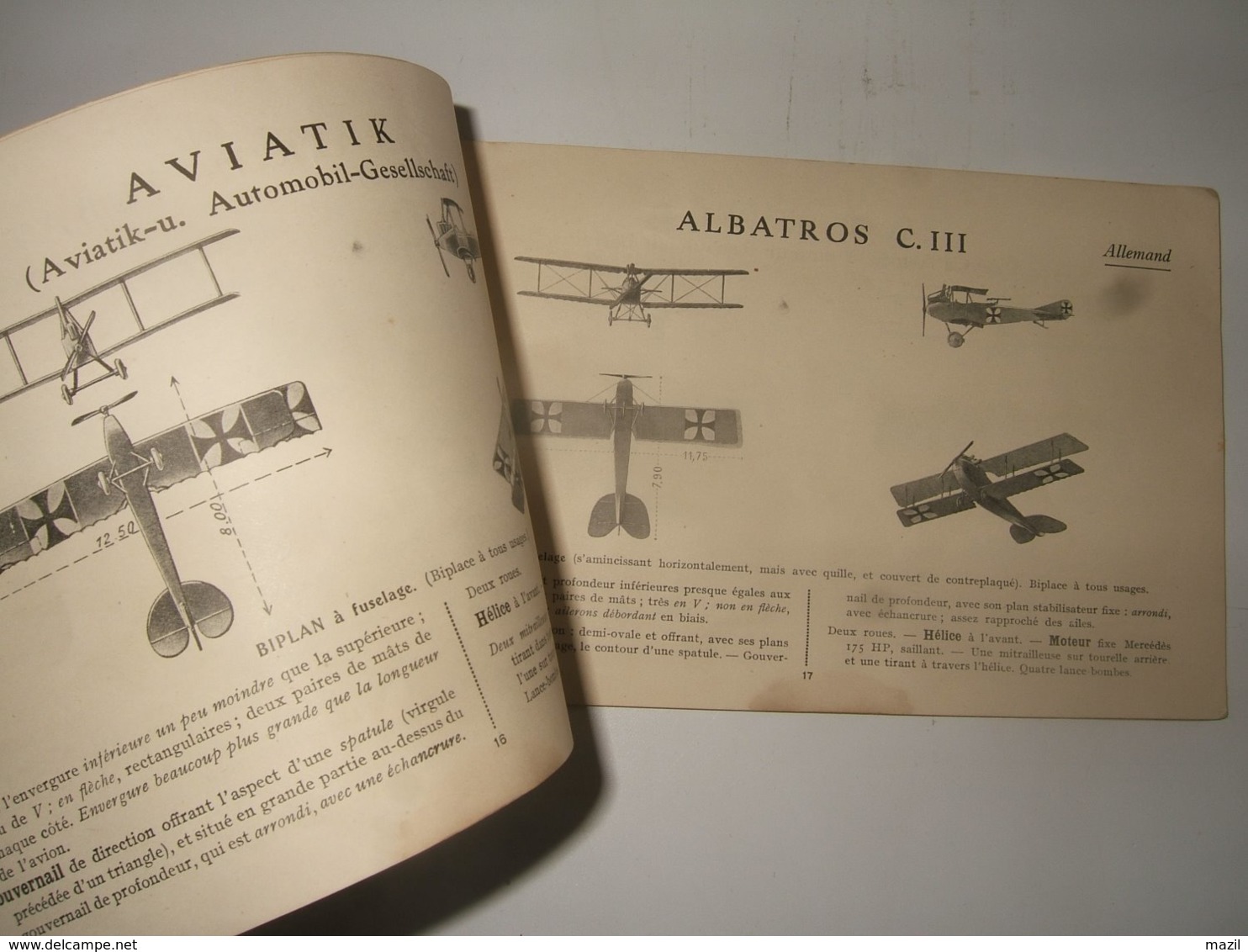 Aviation 1914 1918 :  Carnet De Silhouettes  1917 - Autres & Non Classés