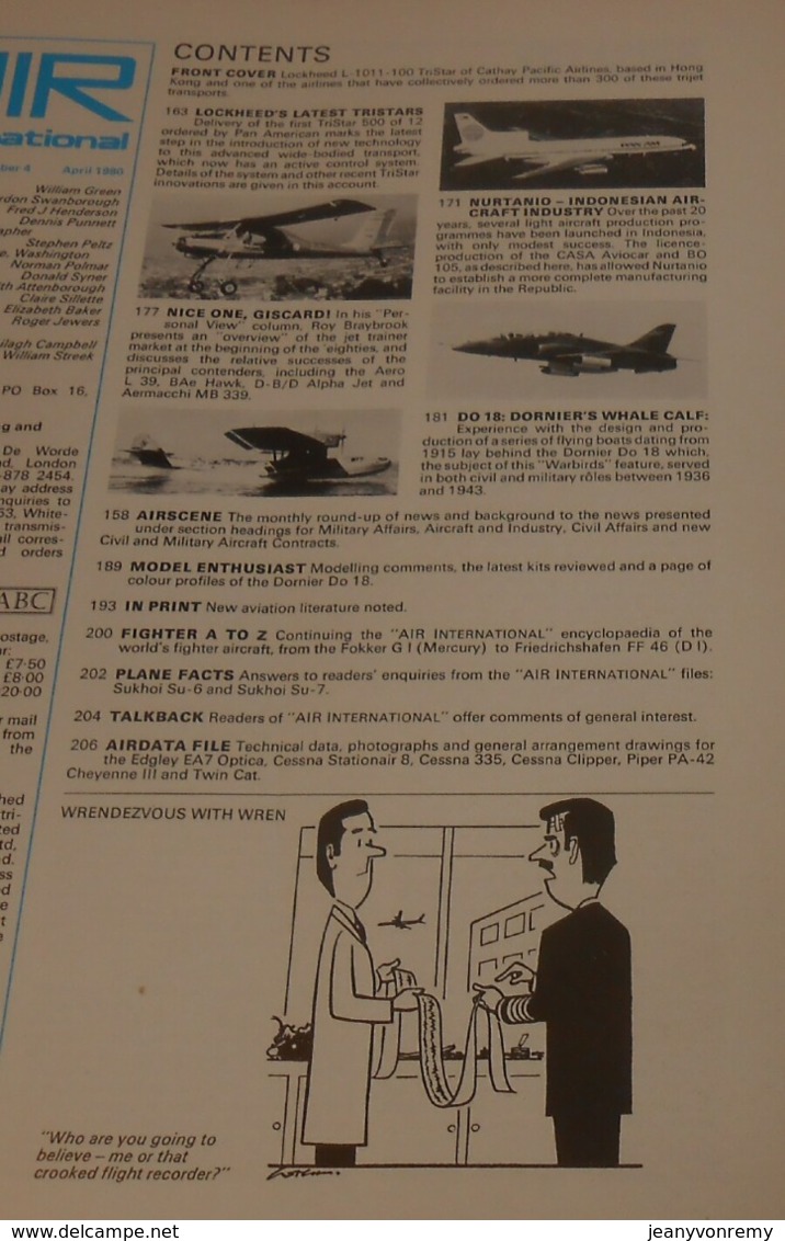 Air International. Volume 18. N°4. Avril 1980. - Transports