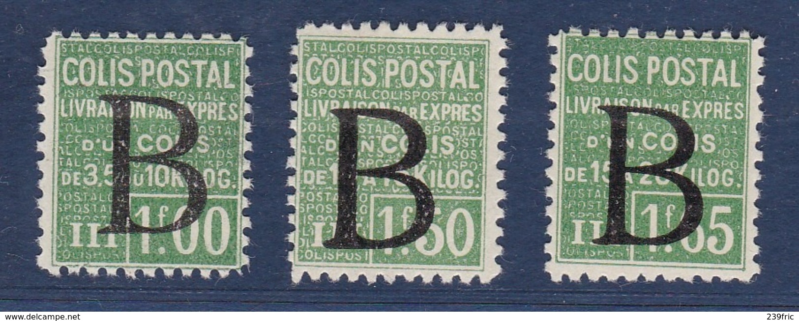 COLIS POSTAUX  YT105* A 107* SURCHARGE "B"  COTE YT 360E - Neufs