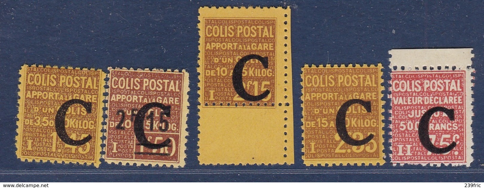 COLIS POSTAUX  YT108*/109* ET 110 A 112** SURCHARGE "C"  COTE YT 198E - Neufs