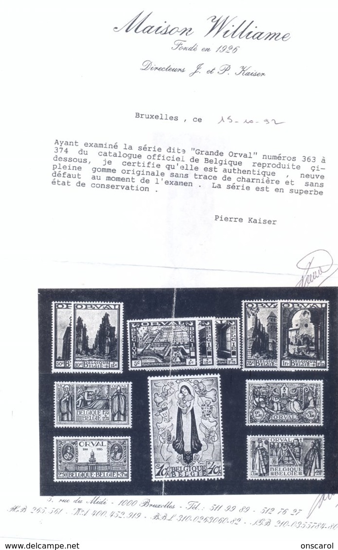 Nr. 366 ** MNH Zeer Mooi ** 135 Côte 3 Scans  Achterkant Paraf Van Pierre Kaiser Certificaat - Unused Stamps