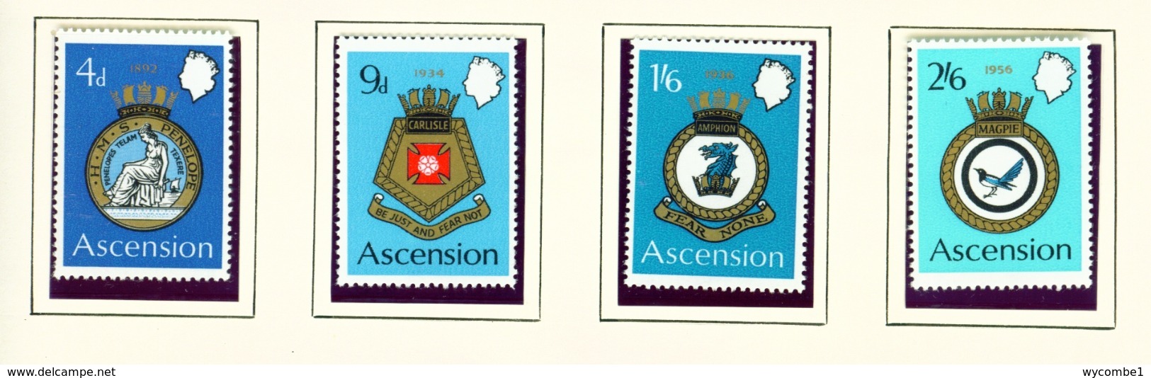ASCENSION  -  1970 Naval Crests Set Unmounted/Never Hinged Mint - Ascension