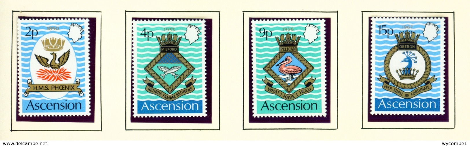 ASCENSION  -  1971 Naval Crests Set Unmounted/Never Hinged Mint - Ascension