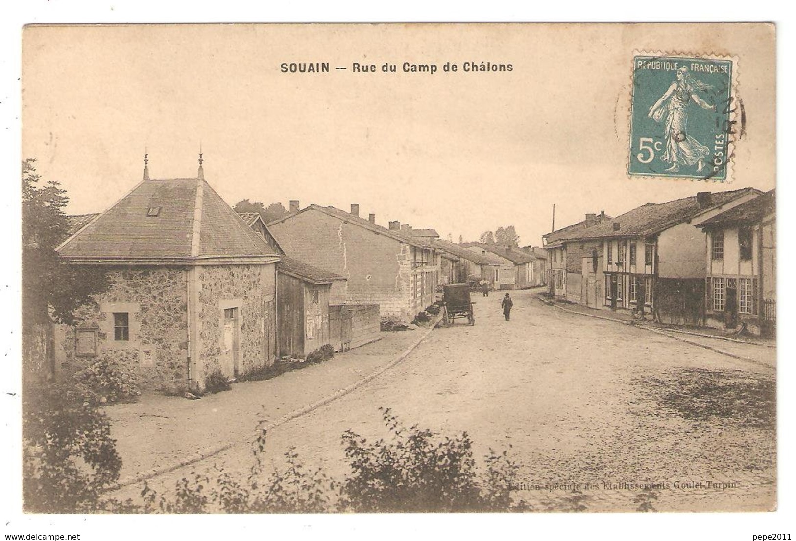 CPA 51 SOUAIN PERTHES Lès HURLUS  Près De Sommepy - Rue Du Camp De Châlons - Peu Commune - Souain-Perthes-lès-Hurlus