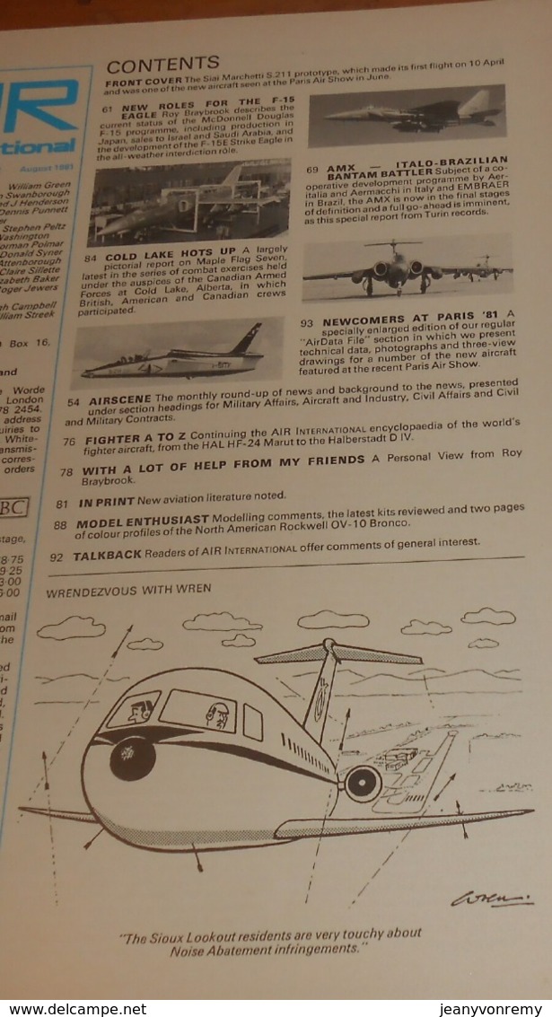 Air International. Volume 21. N°2. Août 1981. - Trasporti