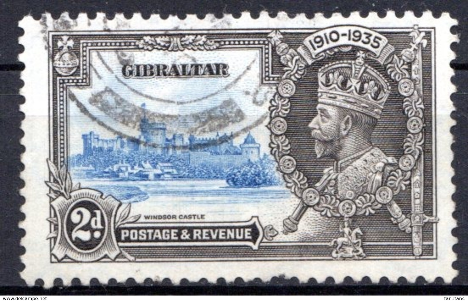 GIBRALTAR - (Colonie Britannique) - 1935 - N° 95 - 2 P. Gris Et Outremer - (Jubilé De George V) - Gibilterra