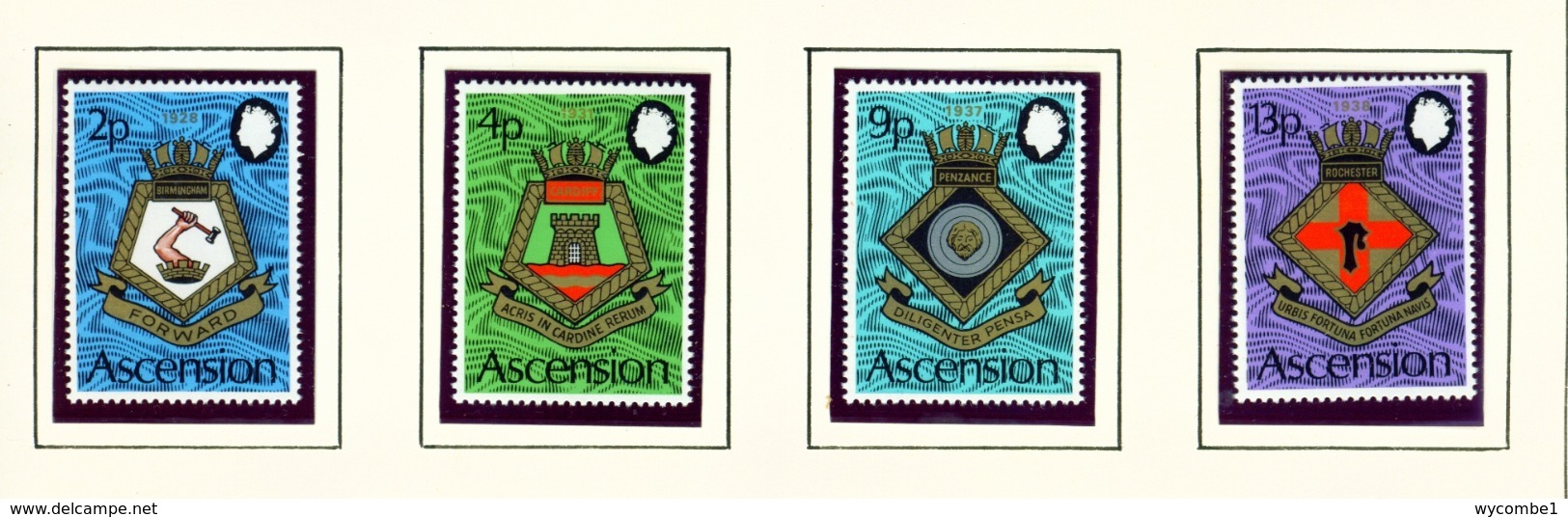 ASCENSION  -  1973 Naval Crests Set Unmounted/Never Hinged Mint - Ascension