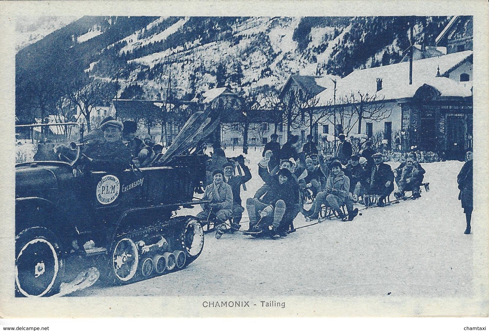 74 CHAMONIX MONT BLANC SPORTS D HIVER TAILING EN AUTOCHENILLE  Editeur MONNIER 159 - Chamonix-Mont-Blanc