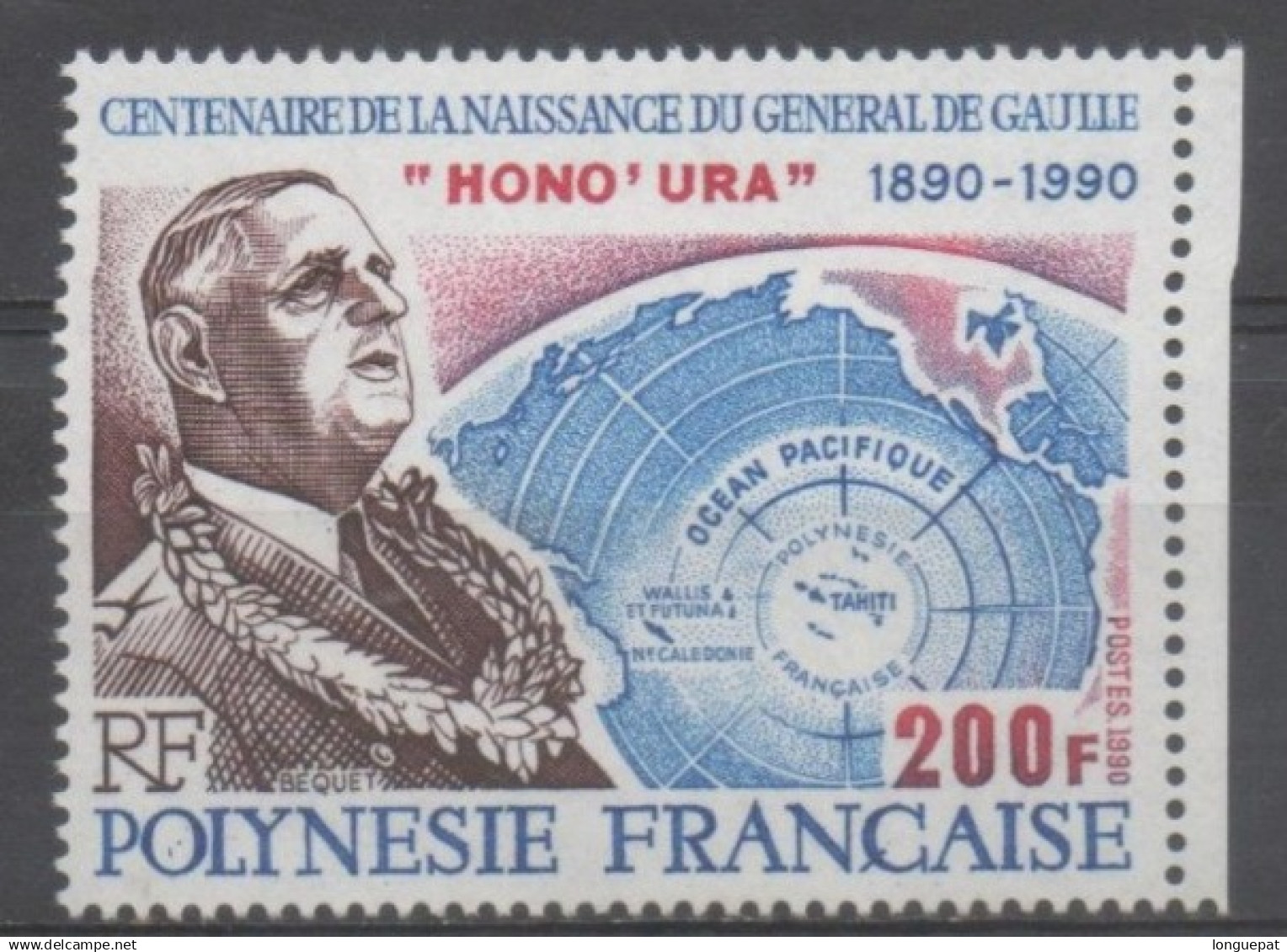 POLYNESIE Française - Général DE GAULLE : 100 Ans De Sa Naissance - - De Gaulle (General)