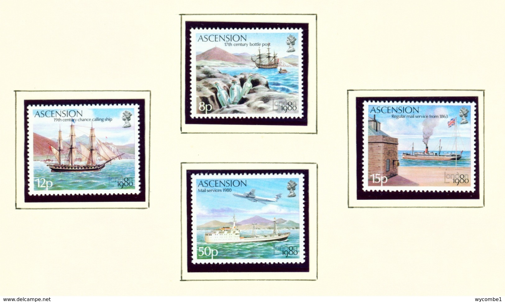 ASCENSION  -  1980 Mail Transport Set Unmounted/Never Hinged Mint - Ascension