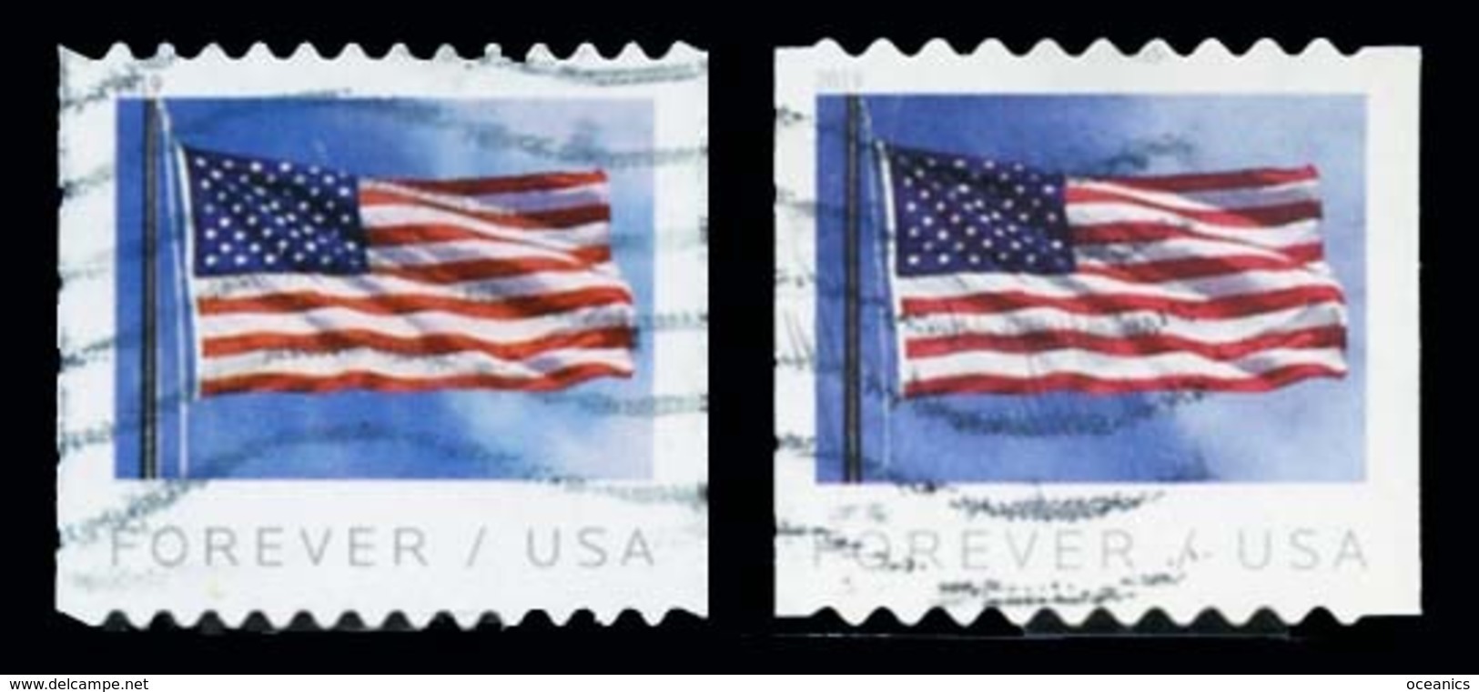 Etats-Unis / United States (Scott No.5342-3 - FLAG Coil 2 Diff. Perfortionn) (o) - Oblitérés