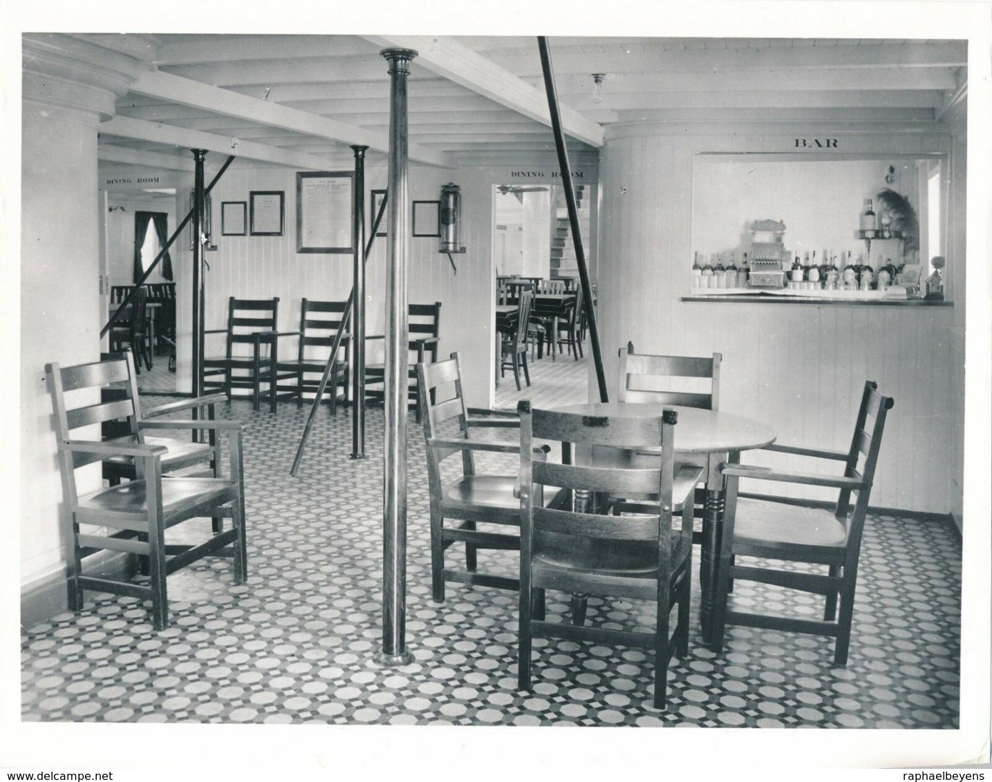 Photo Riverboat Navajo Smoking Room H.E. Hinkley Coll. Hilson 53 Maritime Sea - Boats