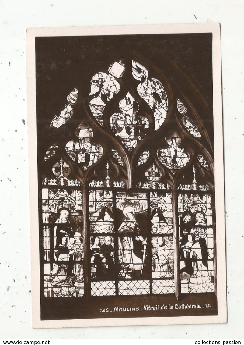 Cp, Arts , VITRAIL De La Cathédrale ,vierge, 03 ,MOULINS - Kunstvoorwerpen