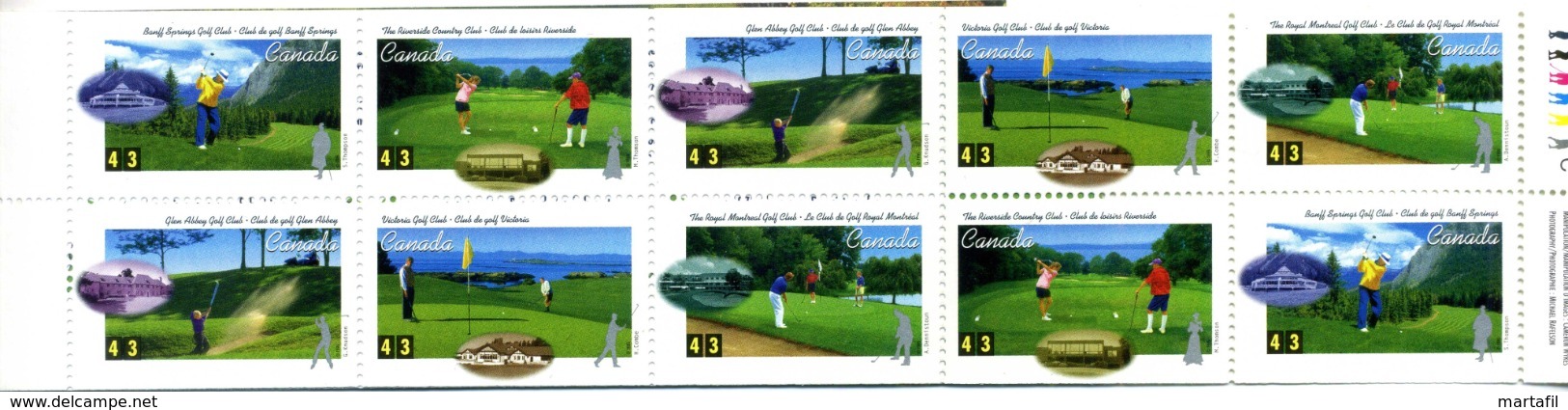 1995 CANADA LIBRETTO (Carnet) MNH** 1409/1413 GOLF - Libretti Completi