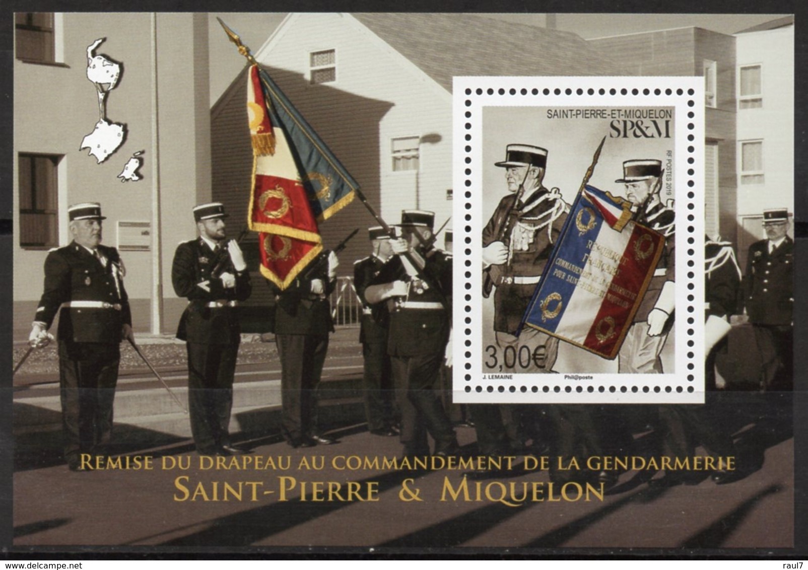 St Pierre Et Miquelon 2019 - Gendarmerie, Remise Du Drapeau - BF Neuf // Mnh - Neufs