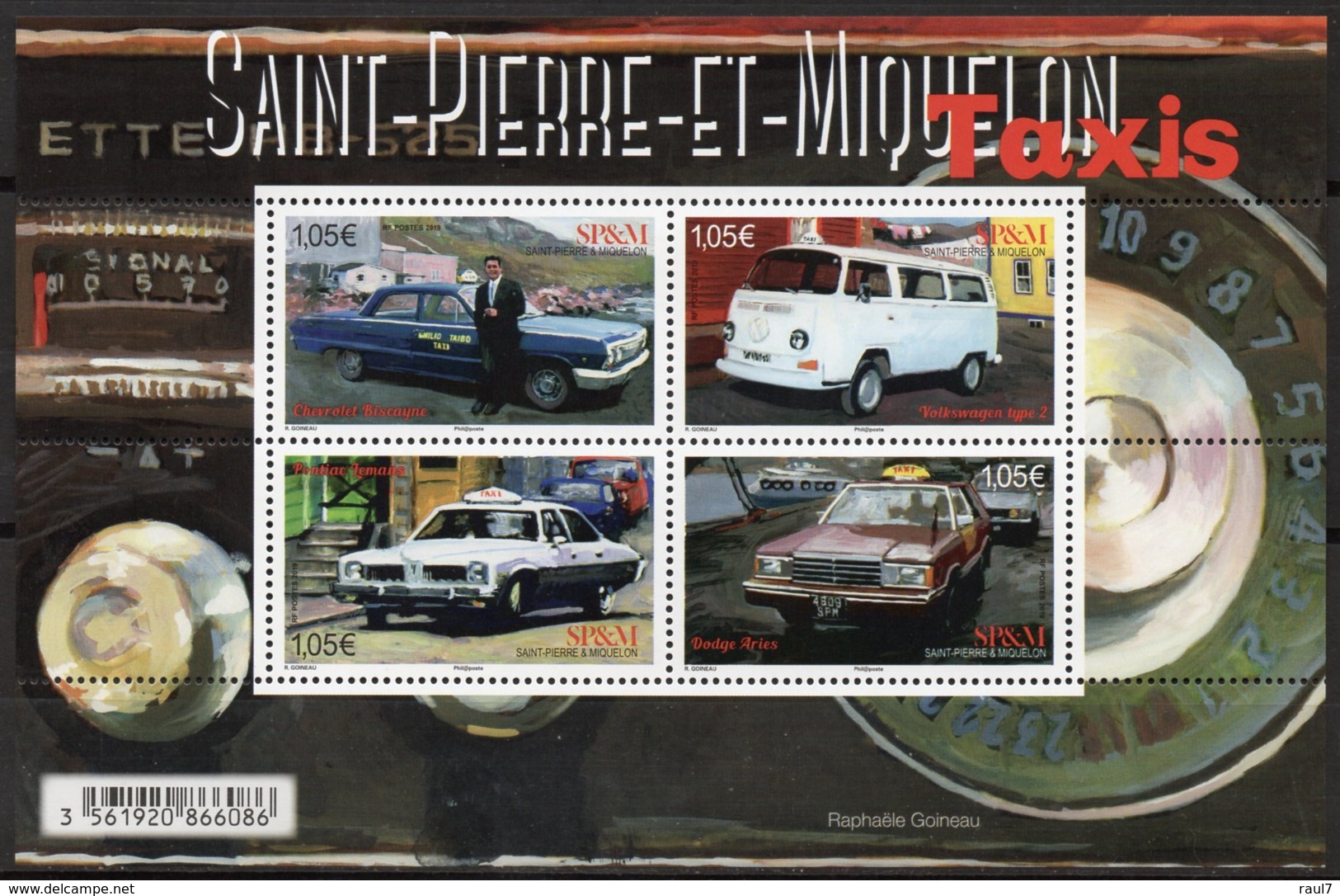 St Pierre Et Miquelon 2019 - Voitures, Taxi, VW Combi - BF Neuf // Mnh - Unused Stamps