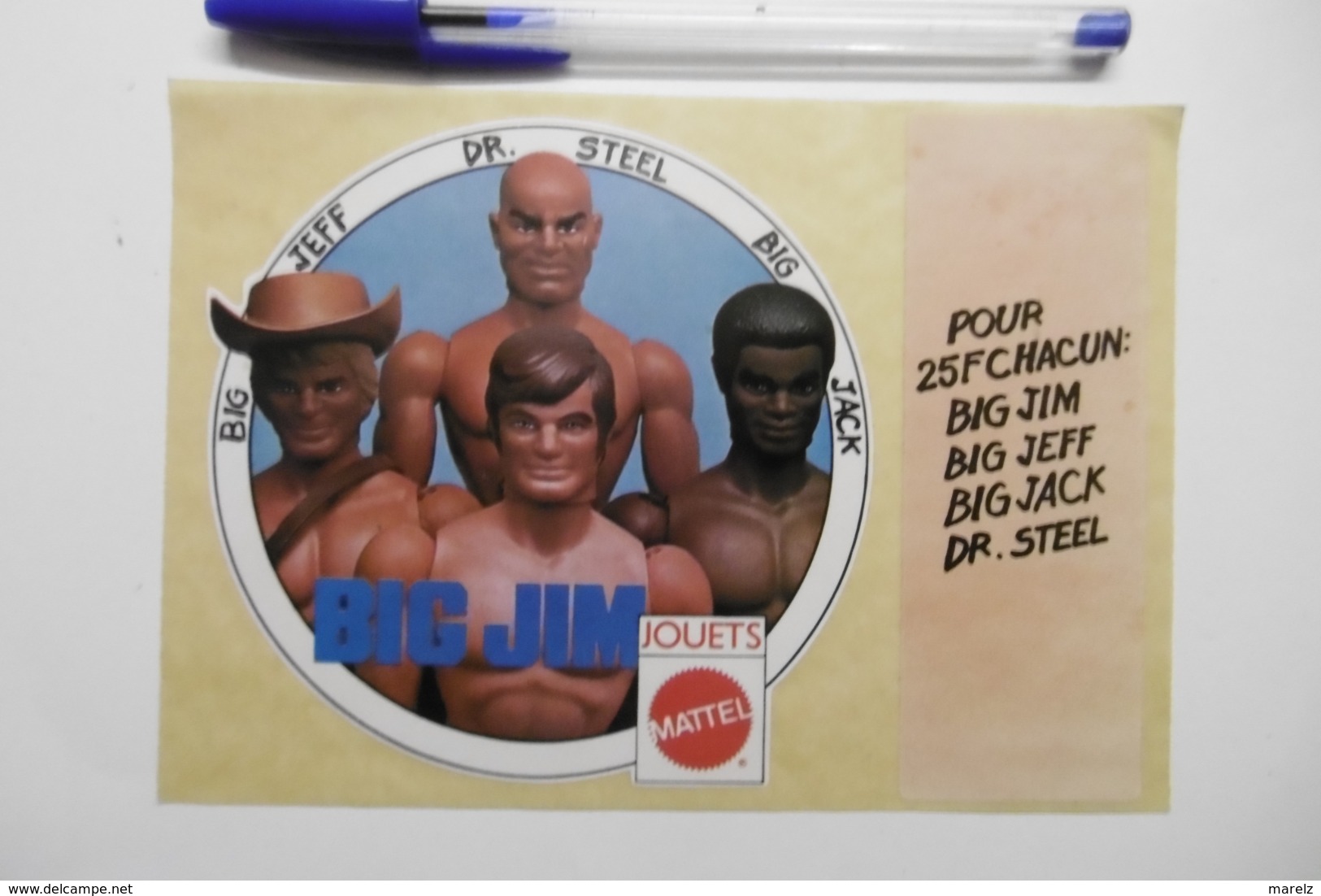 Autocollant Stickers - Jeux Jouets MATTEL : BIG JIM : BIG JEFF . DR. STEEL . BIG JACK - Autocollants