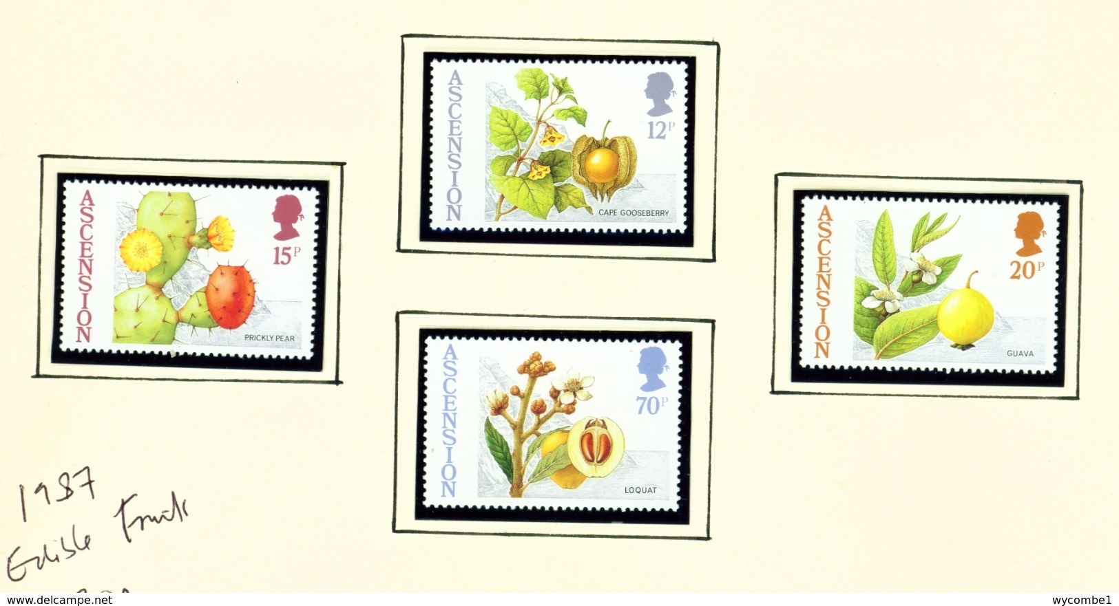 ASCENSION  -  1987 Edible Fruits Set Unmounted/Never Hinged Mint - Ascension