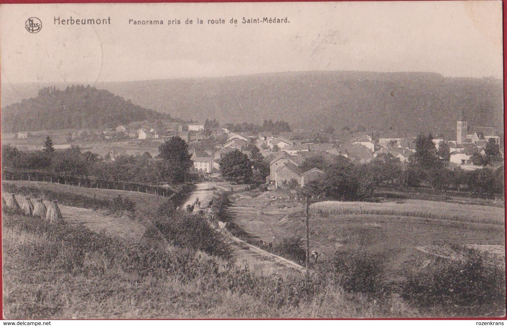 Herbeumont Panorama Pris De La Route De Saint-Medard Animee Vaches Luxembourg (En Très Bon état) (In Zeer Goede Staat) - Herbeumont