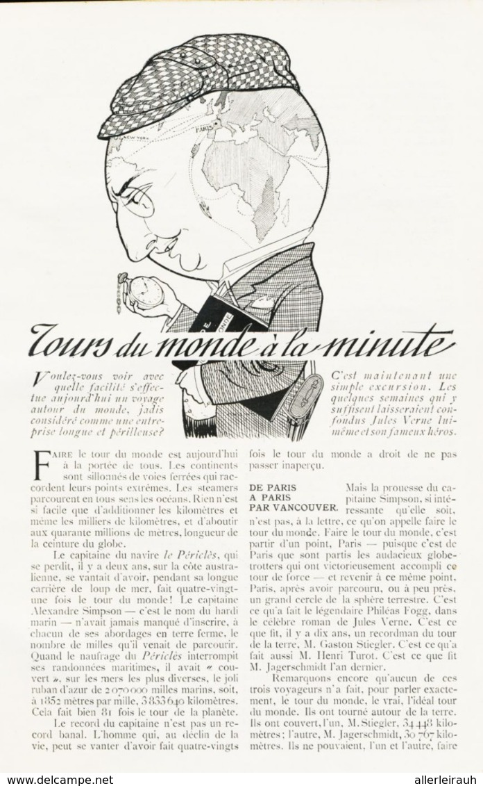 Tours Du Monde à La Minute /  Article,  Pris D`un Magazine / 1912 - Sonstige & Ohne Zuordnung