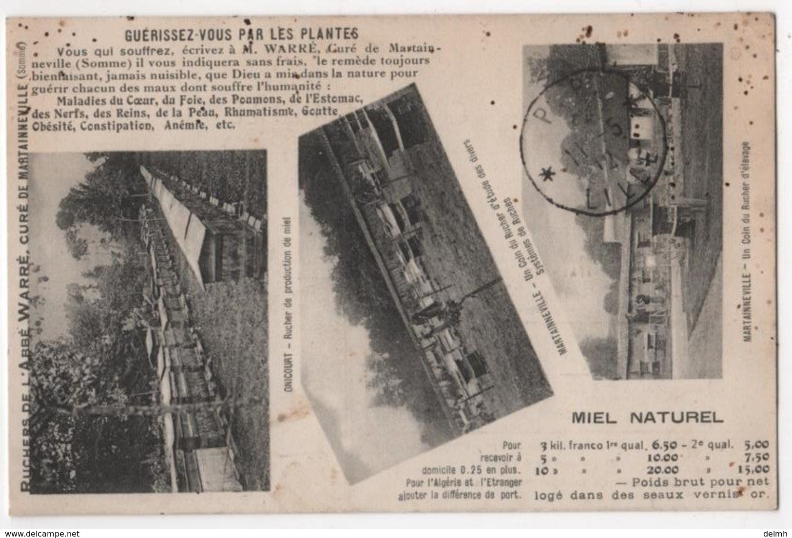 CPA 80 MARTAINNEVILLE ONICOURT Ruchers De L'Abbé Emile WARRE Apiculteur Miel Tarifs Abeilles - Autres & Non Classés