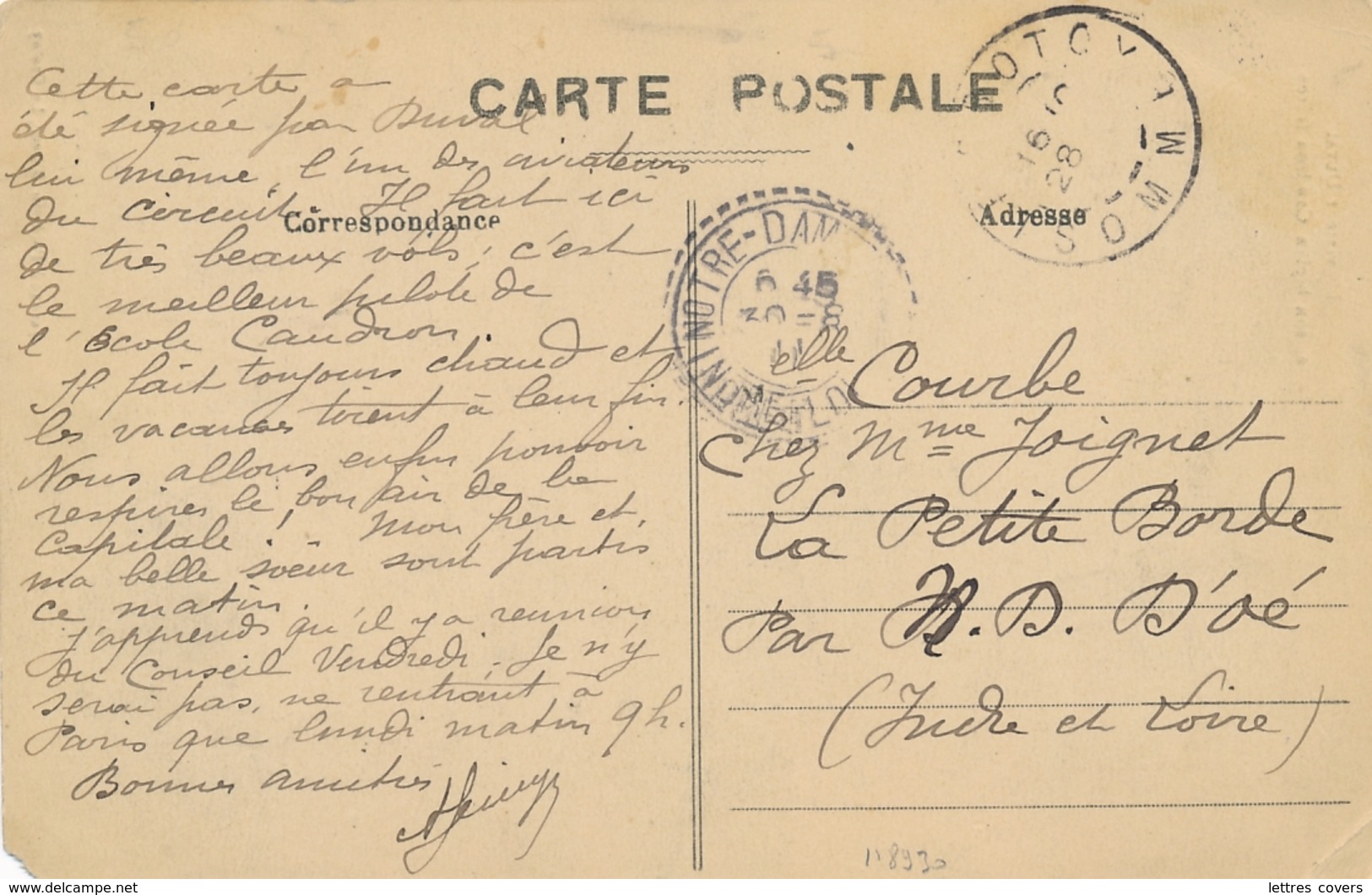 DUVAL - Signature AUTOGRAPHE Sur CP " L' Aviateur DUVAL St Son Biplan Caudron Frères " LE CROTOY SOMME - Flieger