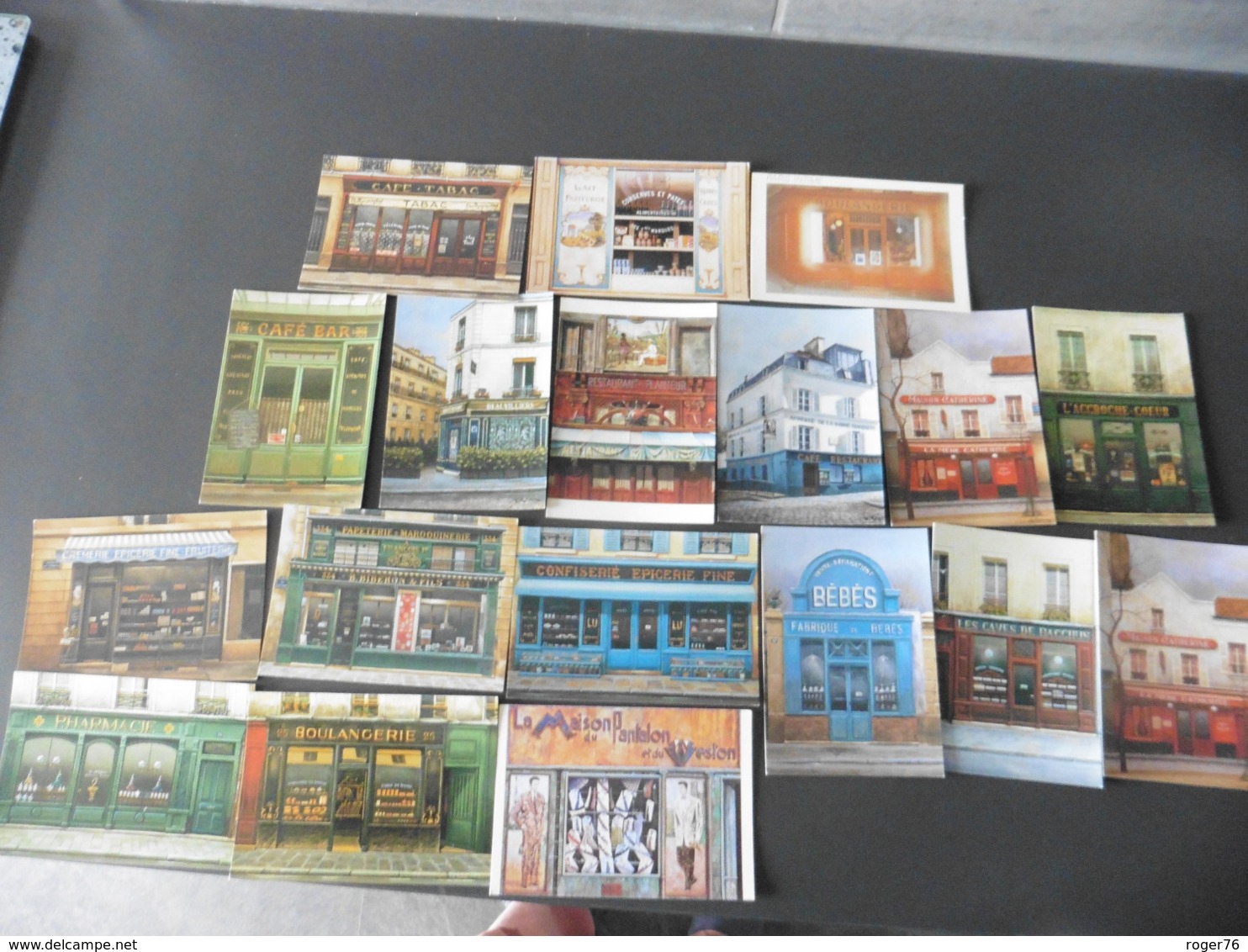 LOT  DE 43   CARTES  POSTALES  RESTAURANTS  ET COMMERCES  VU  PAR  LES  PEINTRES - 5 - 99 Postcards