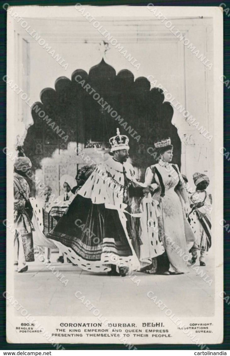 India Delhi Costumes Coronation Durbar CORNER CREASES RPPC Cartolina KB8670 - India