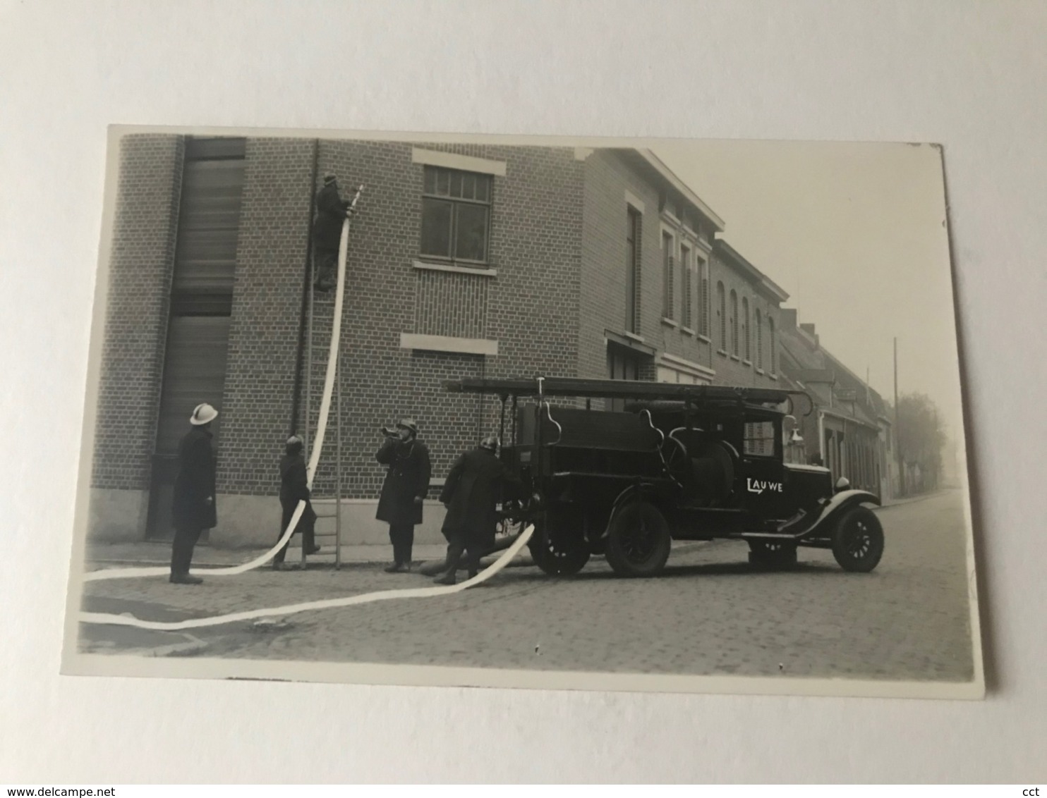 Lauwe  Menen  FOTOKAART  Van Een Oefening Van De Brandweer   POMPIERS BRANDWEER - Menen