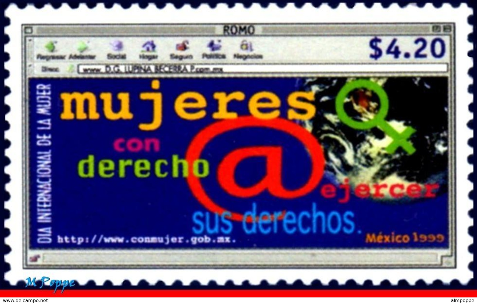 Ref. MX-2113 MEXICO 1999 PHILATELY, WOMAN'S DAY, NATL., PROGRAM FOR WOMAN, MI# 2776, MNH 1V Sc# 2113 - Other & Unclassified