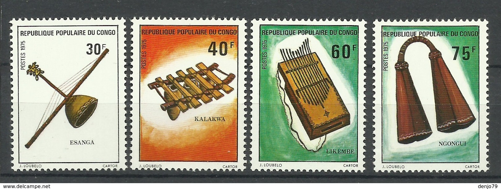 CONGO 1975  MUSICAL INSTRUMENTS SET  MNH - Music