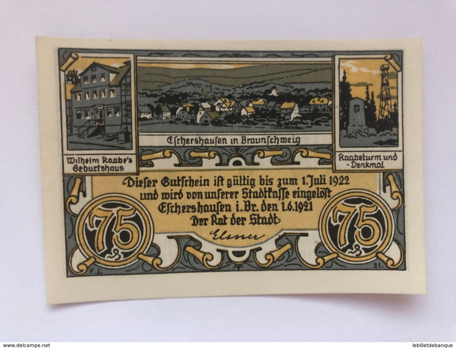 Allemagne Notgeld Eschershausen 75 Pfennig - Collections