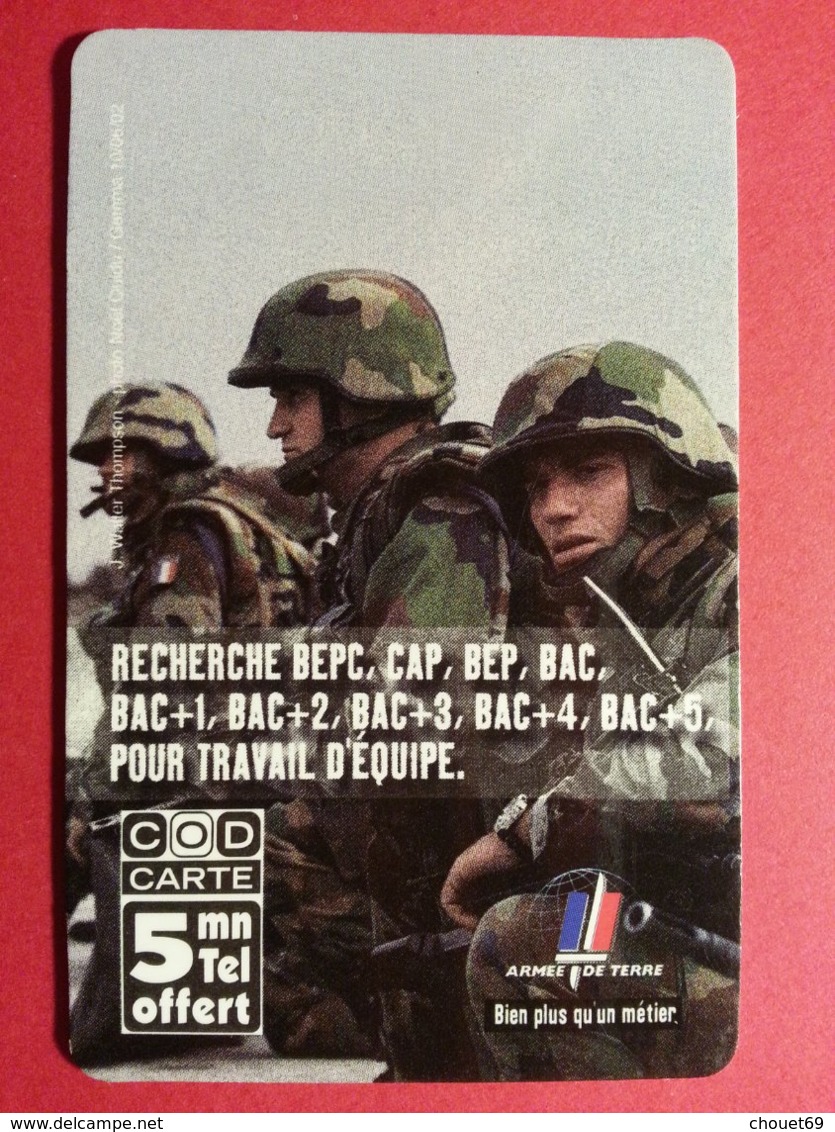 FRANCE COD CARTE ARMY ARMEE TERRE SOLDATS SOLDIER NEUVE MINT VERSO CHAMBERY CODCARTE (CN1019 - Tickets FT