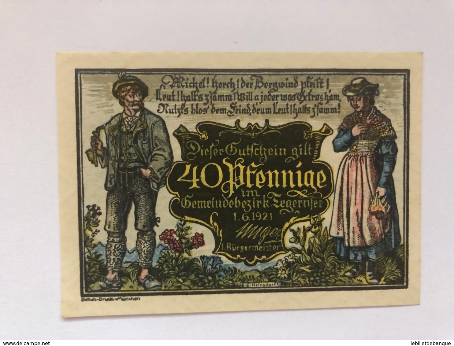 Allemagne Notgeld Fegernsee 40 Pfennig - Collections