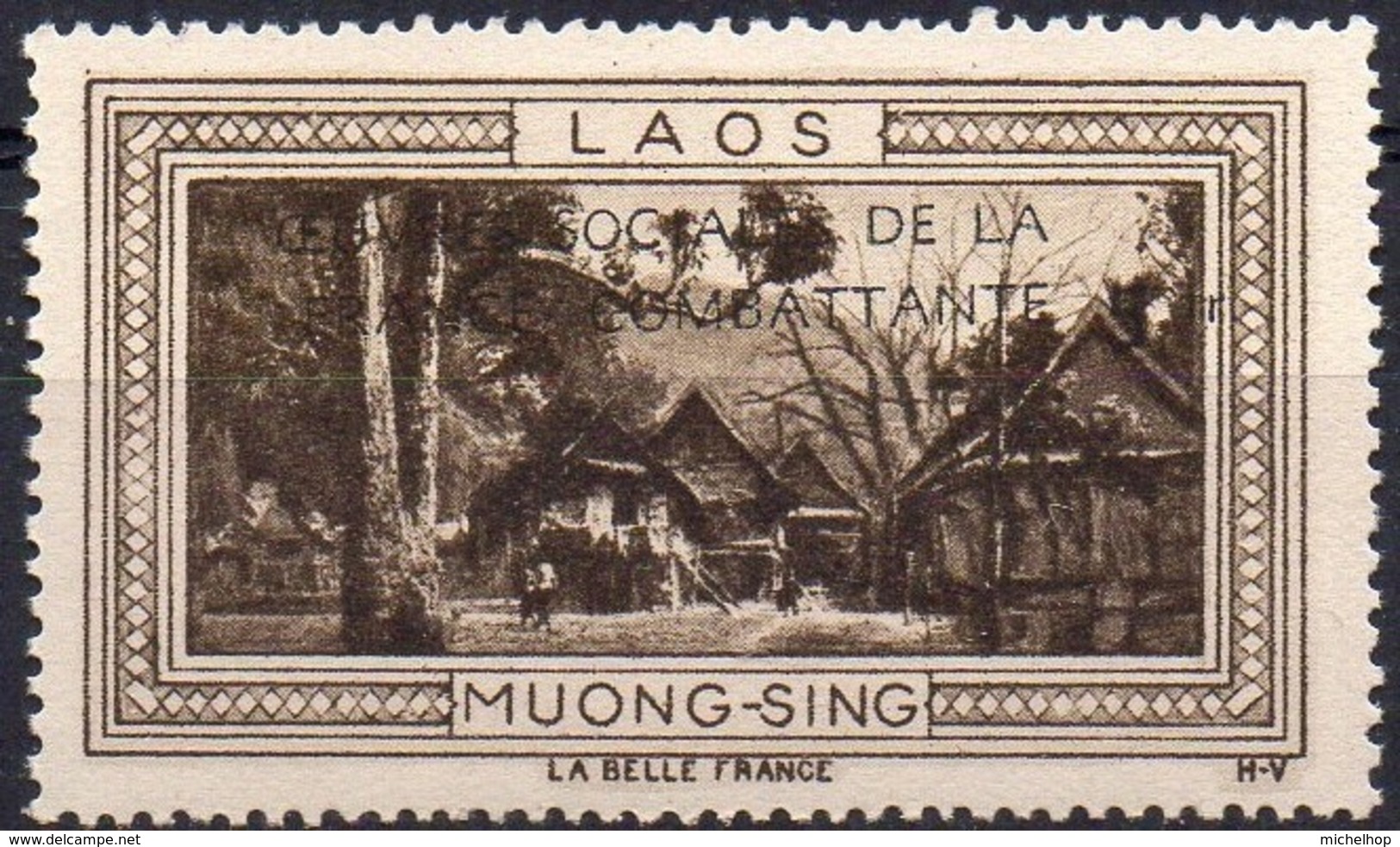 Vignette LAOS MUONG-SING (Oeuvres Sociales De La France Combattante) - Neuve Sans Charnière / Mint Never Hinged - Turismo (Viñetas)